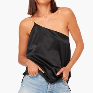 Cami NYC Tilda Silk Cami Top Black Size Small NWT NEW pearl strand tank shoulder - Picture 1 of 12