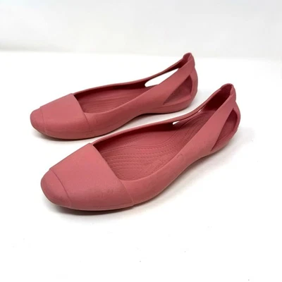 Crocs Sienna Flats 8 Pink Cut Out Ballet Lightweight Casual Slip On Coquette - Image 1 of 4