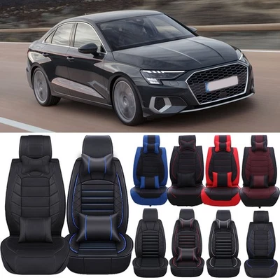 For Audi A3 A4 A5 A6 A8 A7 Full Set Car Seat Covers 2/5 Seats Luxury PU Leather - Изображение 1 из 4