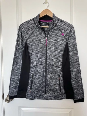 TANGERINE Full Zip Up Mock Neck Black/Gray Activewear Track Jacket Womens Sz Med - Image 1 of 4