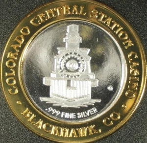 CENTRAL STATION CASINO BLACKHAWK COLORADO $10 SILVER STRIKE; COMBINE SHIPMENT - Picture 1 of 2