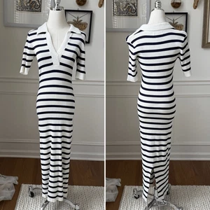 Biesen Caroline Constas Häkelkragen gerippt maritim Streifen blau weiß S - Bild 1 von 7