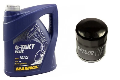 MF + MANNOL Motoröl Set 10W40 4 Liter Ölfilter MF303 für Kawasaki KVF Yamaha YFM 350 660