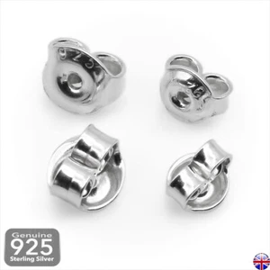 925 Solid Sterling Silver 5mm 6mm EARRING BUTTERFLY BACKS SCROLLS STOPPERS 407 - Picture 1 of 3