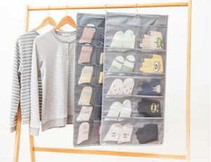 18 Grid Pocket Bra Socks Tie Underwear Organiser Hanging Storage Bag Home Tidy - Picture 1 of 12