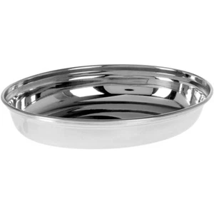 Servierplatte OVAL aus Stahl mit hohem Rand Serviertablett 25x18 cm - Bild 1 von 2
