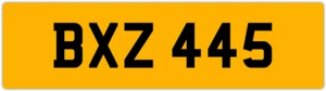 BXZ 445 B 3x3 DATELESS PRIVATE NUMBER PLATE BEC BEK BRY BEN BOB BAZ BIL BAS BON - Picture 1 of 1