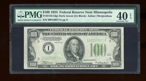 DBR 1934 $100 DGS FRN Minneapolis Fr. 2152-Idgs PMG XF-40 EPQ Serial I00159917A - Picture 1 of 2