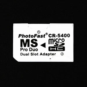 For Sony PSP MicroSDHC to Memory Stick MS Pro Duo Card Adapter, Double TF slot - Picture 1 of 6