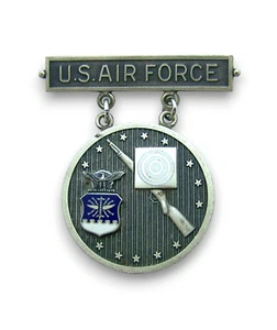 US Air Force Elementary Excellence in Competition Rifleman Badge Silver - Picture 1 of 3
