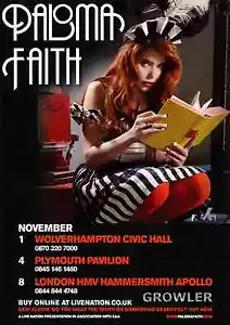 PALOMA FAITH 2010 TOUR FLYER - CONCERT UK LIVE - GENUINE MUSIC PROMO - Picture 1 of 1