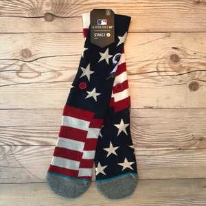 Stance MLB Patriotic Milwaukee Brigade Brewers Crew Socks Men’s Size Large 9-12 - Picture 1 of 12