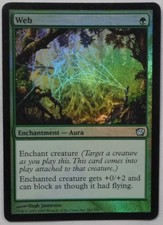 MAGIC THE GATHERING MTG 2005 9th EDITION GREEN WEB FOIL ENCHANTMENT CARD