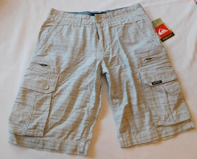 Hombres Quiksilver Pantalones Cortos Casuales Caminar Talla 28 Carga RARO Surf Skate Punto Blanco NUEVO Foto 1 de 4