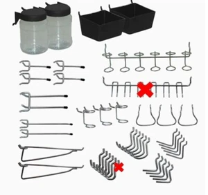 Blue Hawk 0267955 Peg Mount Hooks & Hangers, 43 Pieces - Picture 1 of 12