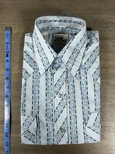 Camicia western vintage sabbia e salvia fondo di magazzino taglia 18 - Foto 1 di 3