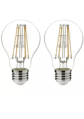 AmazonBasics 75 Watt Equivalent, Clear, Non-Dimmable, A19 LED Light Bulb | 2-Pac - Image 1 of 4