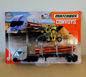 2020 Matchbox Convoys Tesla Semi & Pipe Trailer with Loader Lift NIP - Picture 1 of 4