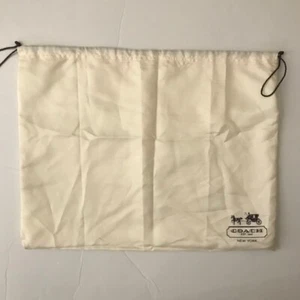 Coach Beige Handbag Dust Cover, Brown Logo, Drawstring Close 15"x19" - Picture 1 of 6