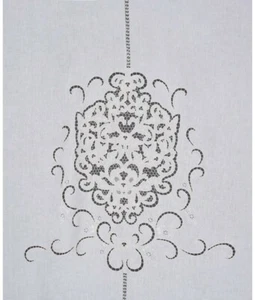 Tenda in lino lavorazione intaglio: nb1123. - Foto 1 di 6