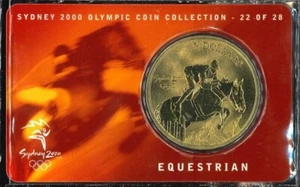 Moneda de 5 dólares de los Juegos Olímpicos de Sydney ecuestres de Australia 2000 emisión conmemorativa - Imagen 1 de 2
