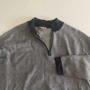 Peter Millar Crown Sport Herren groß grau/schwarz 1/4 Reißverschluss LS Pullover Baumwolle/Poly - Bild 1 von 8