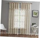  Pair of 2 Lace Curtain Panels with Attached 2 Panels: 54"W x 96"L Linen