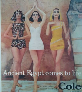 Cole of California Badeanzug Print Werbung Original Selten Vintage 1950er Egyptian Fellegi - Bild 1 von 12