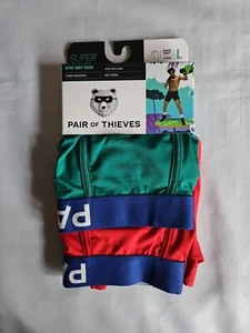 Paquete de 2 calzoncillos boxer Pair of Thieves para hombre Stay Dry rojo/verde talla grande 34"-36" Nuevo - Imagen 1 de 5