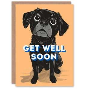 Linda tarjeta Black Dog Lover Pet Labrador Pet Puppy Get Well - Imagen 1 de 6