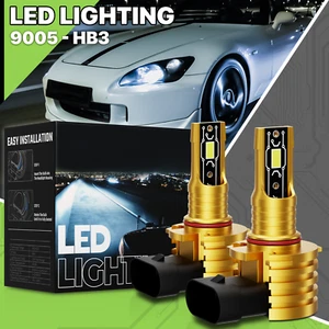 Pair HB3 9005 6500K White LED Headlight Bulb High/Low Beam Fog Light DRL 12V/24V - Picture 1 of 12