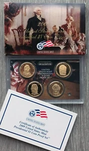 2009-S Presidential Dollar Proof Set 4 Coins • Original Box & COA - Picture 1 of 1