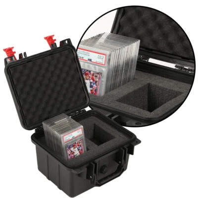 50CT Graded Card Storage Box Travel Waterproof Case Slab Holder &Protector Black - Image 1 of 4