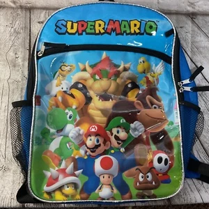 Mochila para portátil Nintendo Super Mario Friends 17" bolsillos de malla y correas acolchadas - Imagen 1 de 8