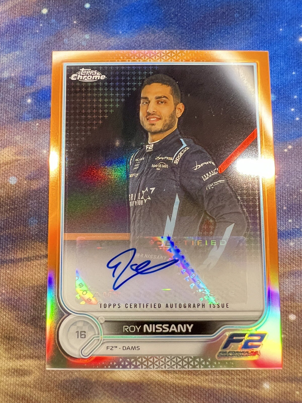 Topps Chrome Formula 1 2022 F1 F2 Roy Nissany Auto Orange Refractor #01 /25