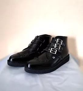 TUK Creepers - Boots à sangles - Cuir - Noir - P. 37 eu - Neuves - AUTHENTIQUE - Imagen 1 de 10