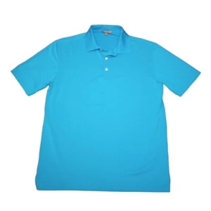 Peter Millar Summer Comfort Men's Medium Polo Shirt Solid Blue Short Sleeve - Picture 1 of 8