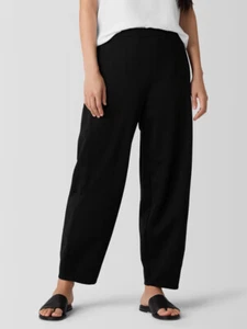 NEW EILEEN FISHER ankle lantern pant ponte knit pockets pull on black MEDIUM - Picture 1 of 11