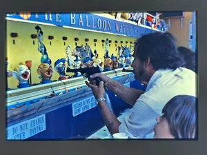 35mm slide photo Balloon Water Shooting Amusement Park game man playing - Picture 1 of 1