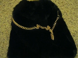 LISA ROBERTSON ALEX-MAX FAUX FUR HANDBAG - BLACK - Picture 1 of 4