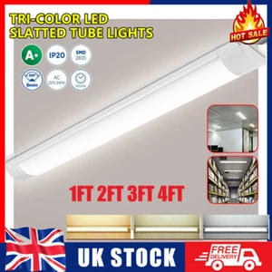 LED Strip Lights 3FT Batten Tube Light Garage Workshop Office Lamp Cool White - Picture 1 of 10