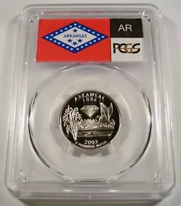 2003-S 25c SILVER PCGS PR70DCAM ARKANSAS QUARTER PROOF DEEP CAMEO PR 70 DC - Picture 1 of 4