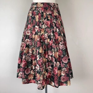 Skirt Women 4 Floral Rose Pleated Cottagecore Boho Modest Feminine Cotton - Picture 1 of 12