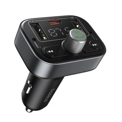 Baseus KFZ Bluetooth 5.3 FM Transmitter Auto MP3 Player PD18W Ladegerät Berühren