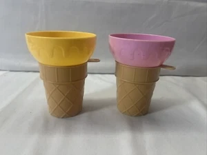 Vintage Avon Set di 2 Piatti a Cono Gelato - Senza Cucchiai, Ricambi - Foto 1 di 9