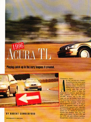1996 Acura TL Original Car Review Print Article J511 Foto 1 de 2