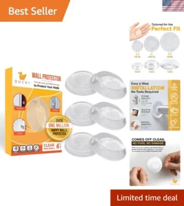 Durable and Shock Absorbent Wall Protectors - 6 Pack Clear Door Stops for Safety - Picture 1 of 11