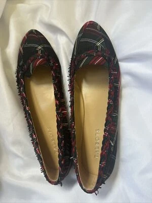 Zapatos planos Talbots tartán a cuadros 9,5 zapatos planos mocasín con flecos perfecto Foto 1 de 4