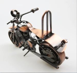 Bronze/Black Metal Cool Motorcycle Home Bar Desk/Cabinet Art Decor Handicrafts - Picture 1 of 6