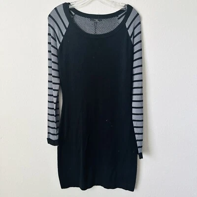 Tart Collection Grey and Black Striped Mini Sweater Dress Sz S B-i - Image 1 of 3
